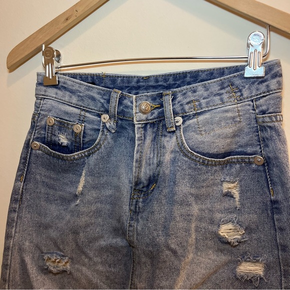R13 Asymmetrical Distressed Denim Skirt - Picture 3 of 7